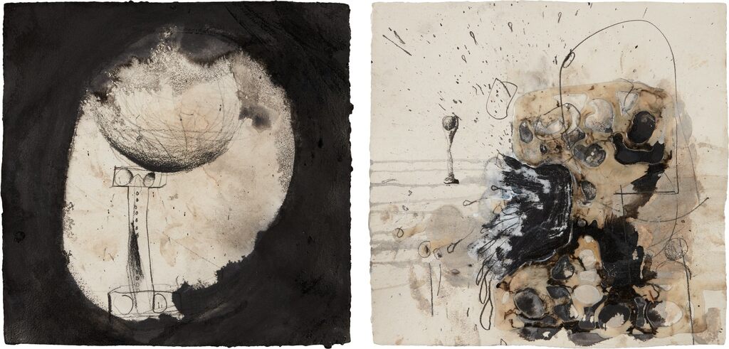 Two works: (i) i (black); (ii) i (white)