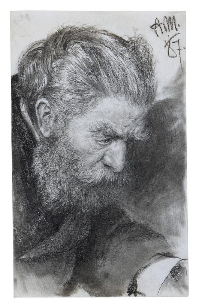 Elderly Man Leaning Forward