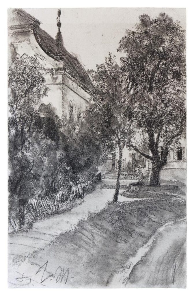 A Pathway to a House, Alongside a Stream