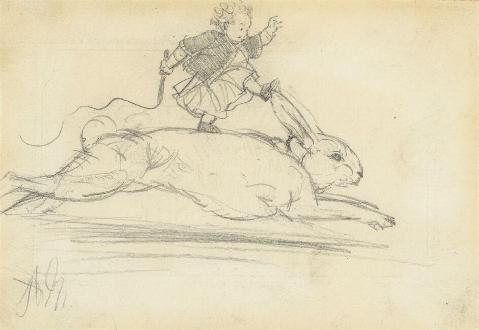 Hare Hunt (Card for the Exhibition of Adolph Menzel)
