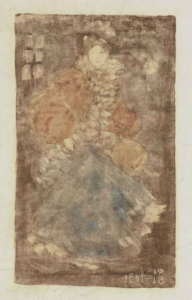 Elegant Woman with a Fur Muff