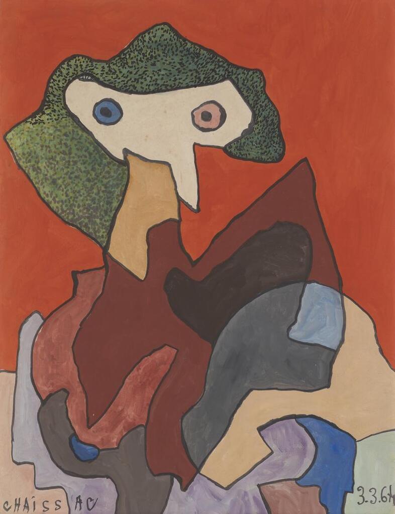 Personnage aux yeux bleu et rose