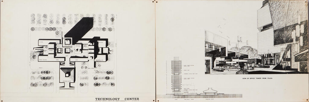 Three Davies, Wolf, and Bibbins Architectural Renderings for a Technology Center