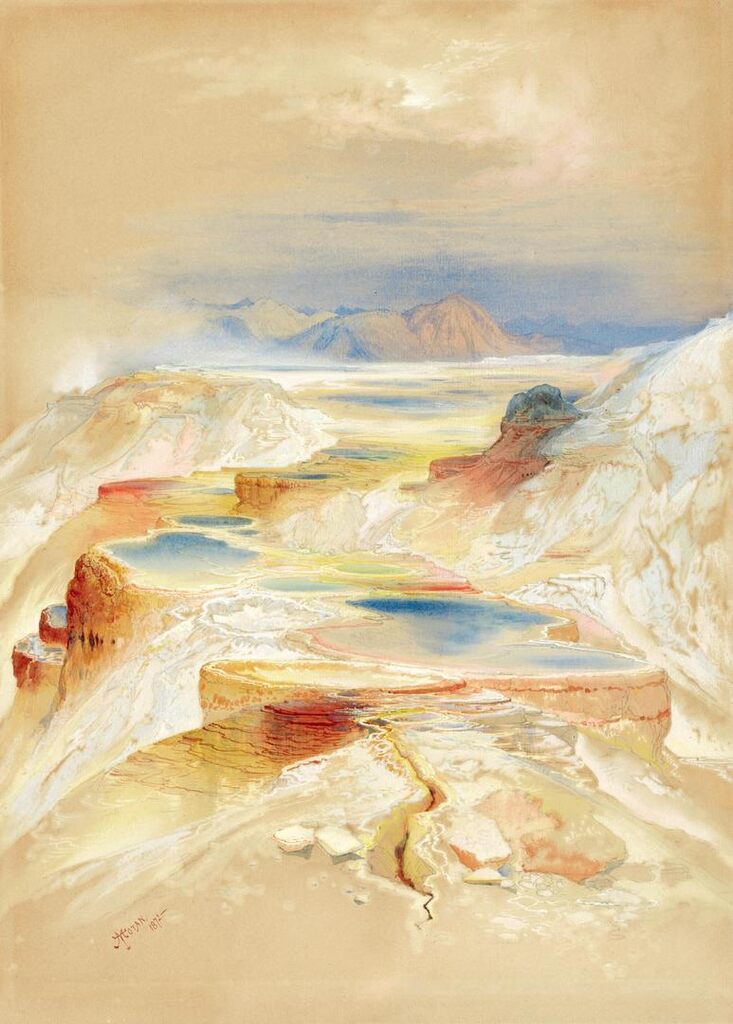 Hot Springs of Gardiners River, Yellowstone National Park, Wyoming Territory