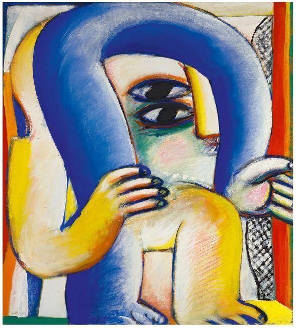 ”Figur mit blauem Arm 2”