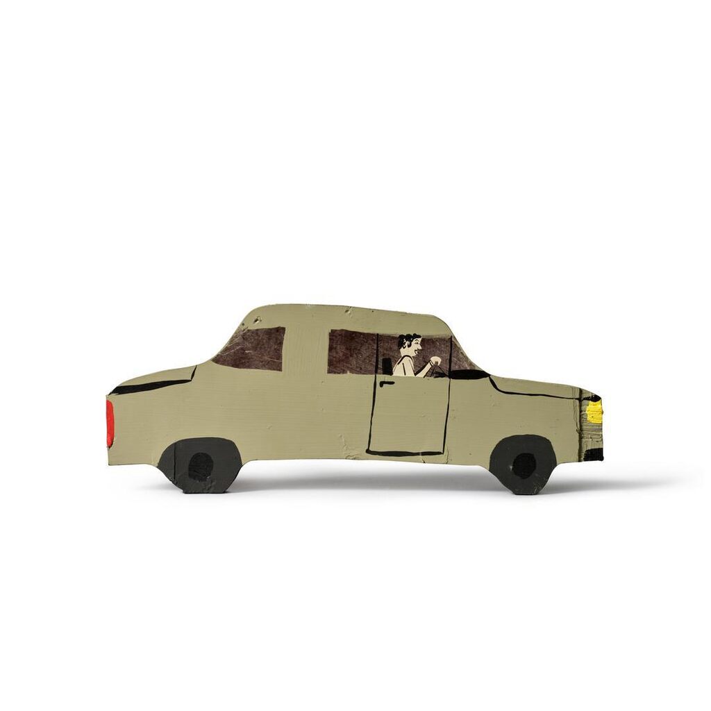 Untitled Car (olive green and blue/purple)