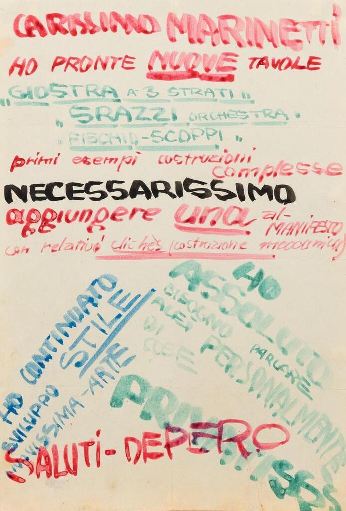 Carissimo Marinetti... 1914-1915
