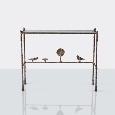 Console aux oiseaux, aux feuilles et aux grenouilles