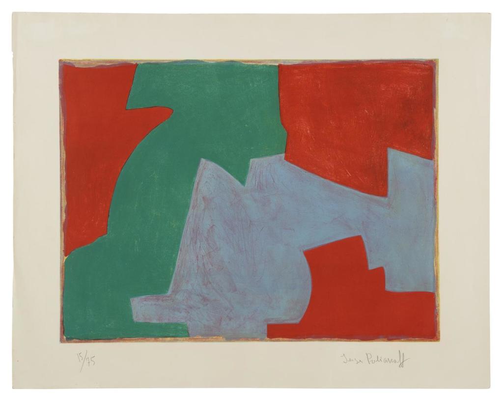 Composition verte, bleue et rouge (Rivière 48)