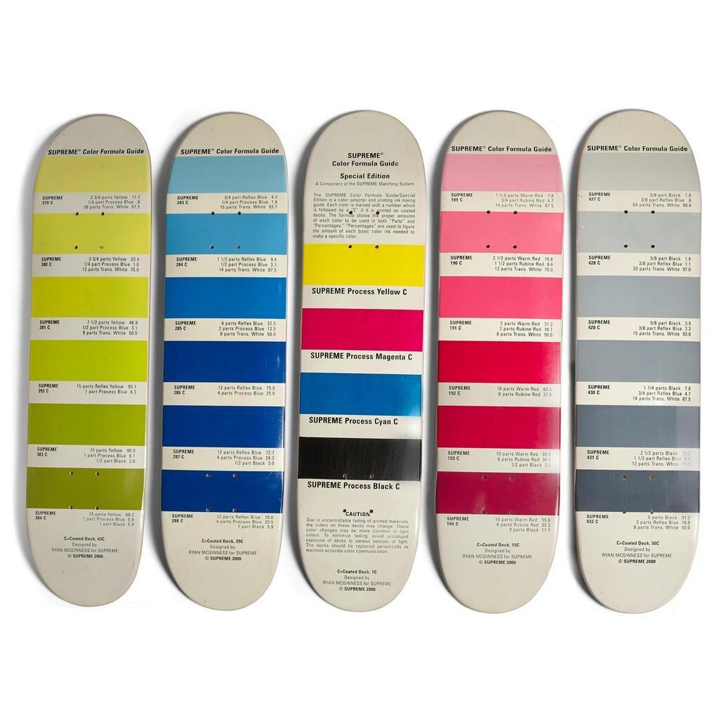 Supreme Color Formula Guide (5 Skateboards)
