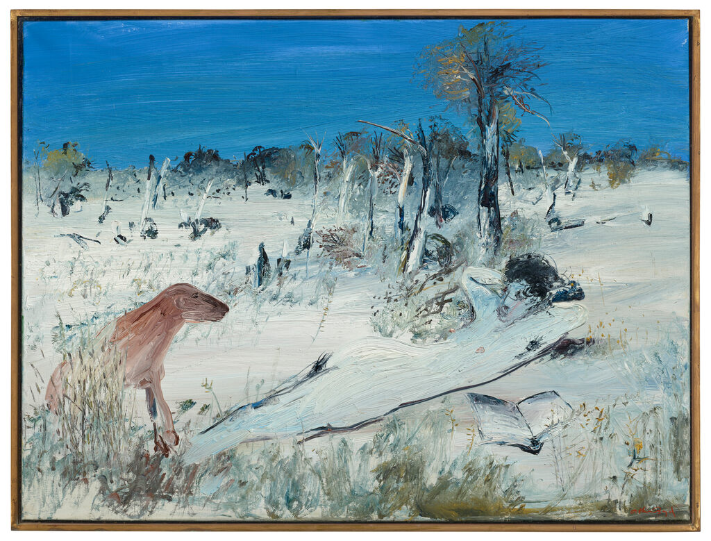 Figure with red dog and book