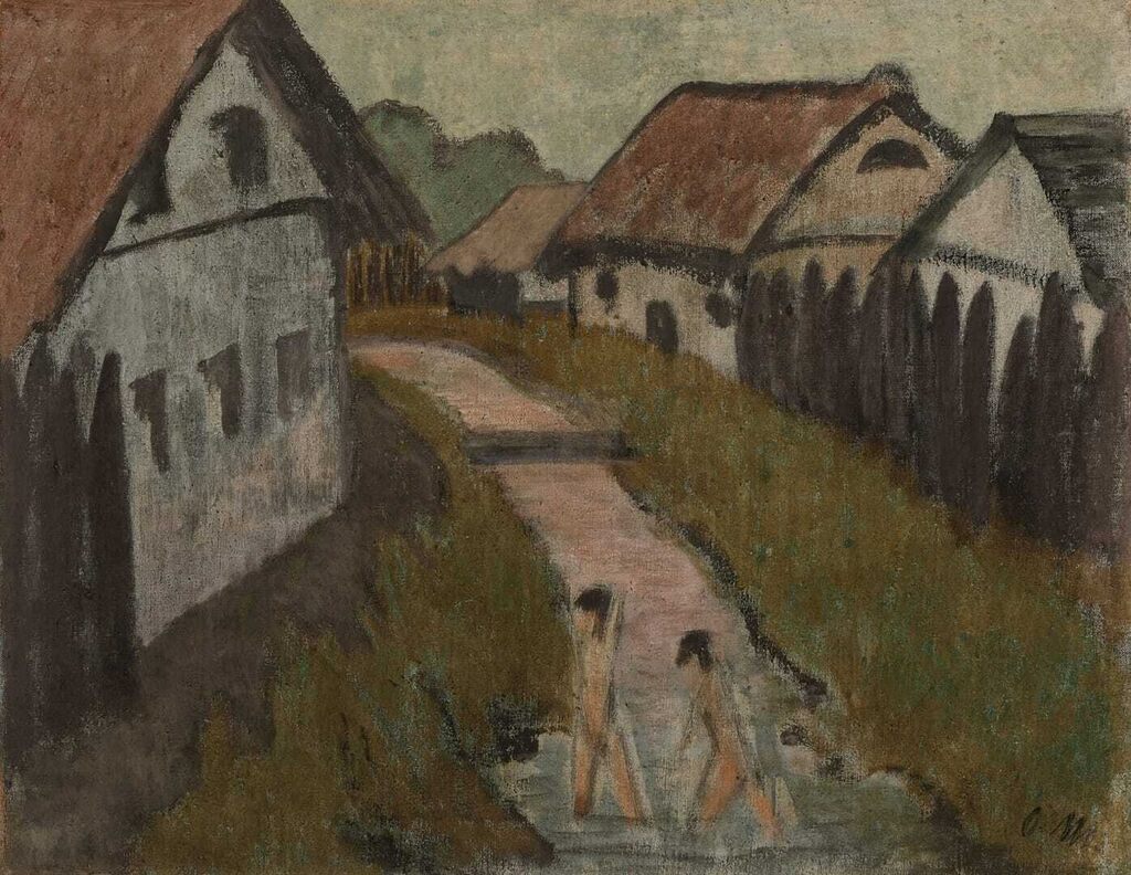 Dorfbach mit Badenden (Village Stream with Bathers)