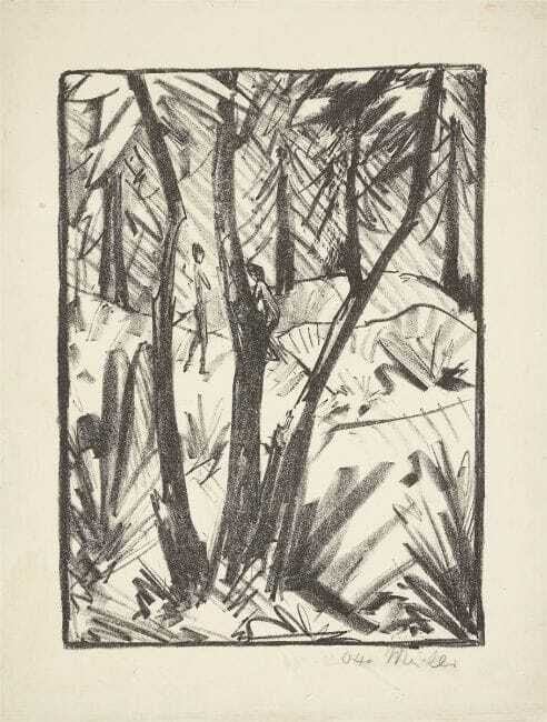 ”Waldlandschaft mit kleinen Figuren (2)”