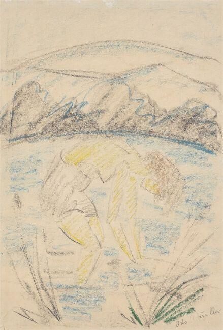 ”Badendes Mädchen im See”