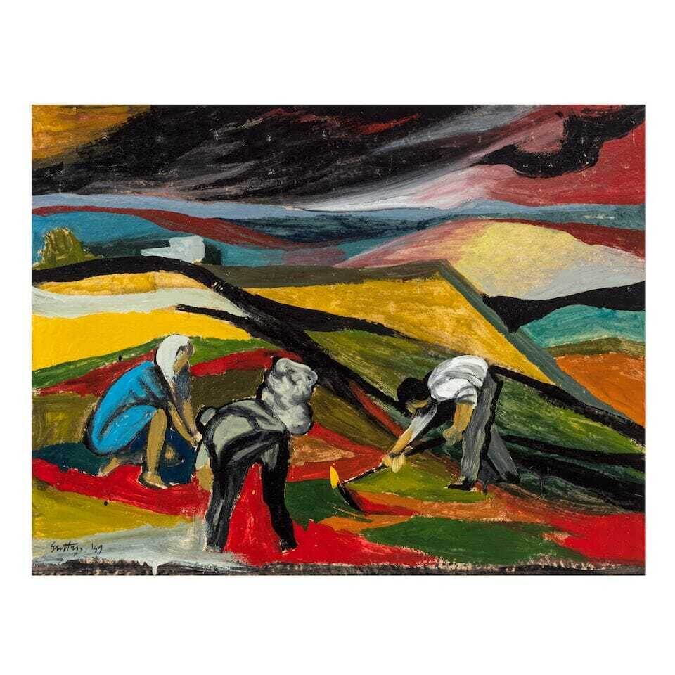 Contadini che lavorano la terra