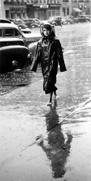 Hardy citizen during severe rainstorm, Pittsfield, Massachusetts