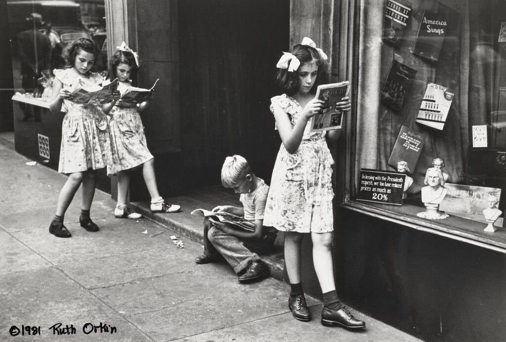 Comic book readers, West Village, New York City