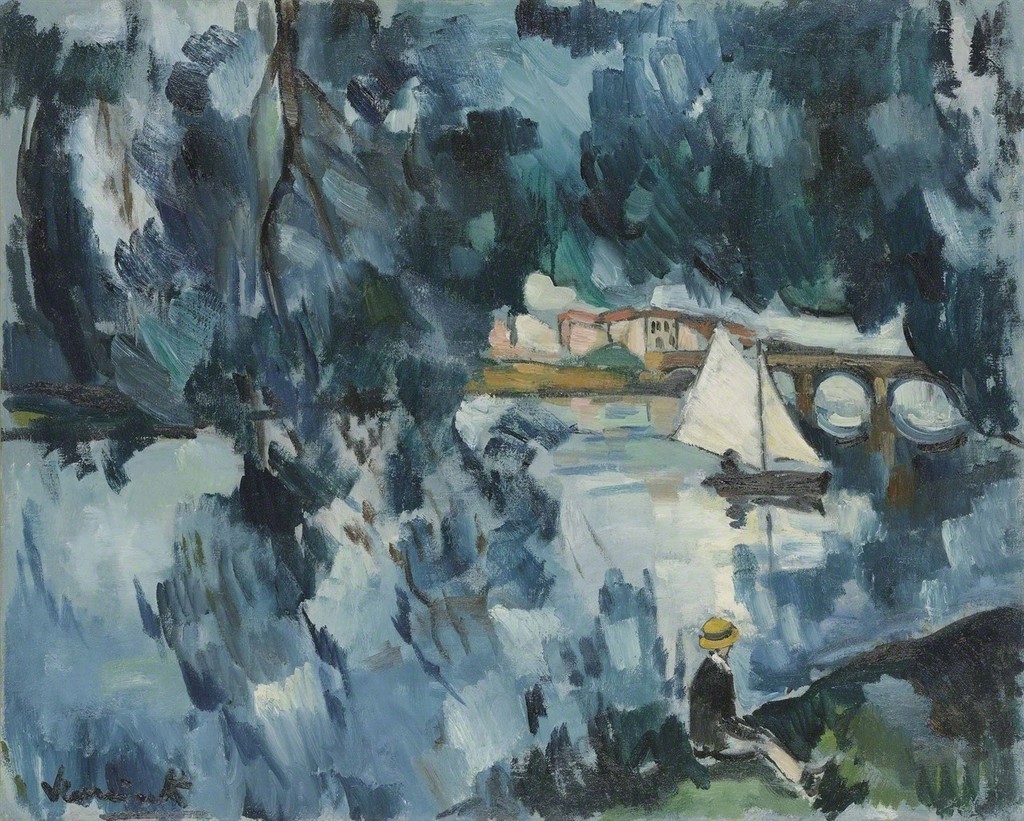 Personnage assis au bord de la Seine