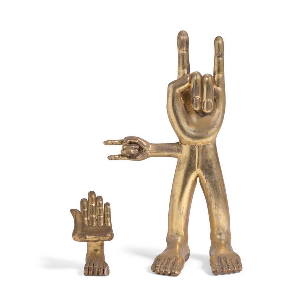Group of Two Hand Foot Sculptures
