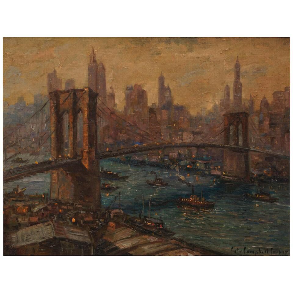 Busy Morning Under the Brooklyn Bridge