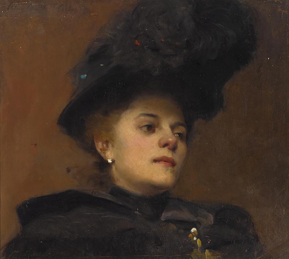 Portrait of a Woman with a Large Hat