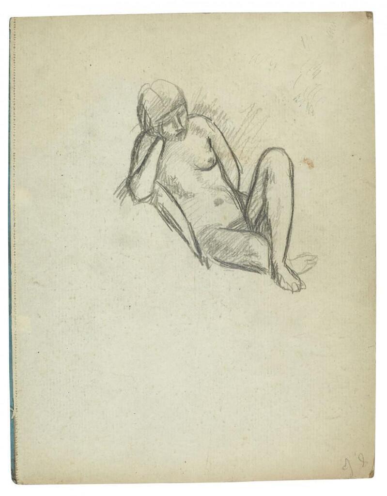 I- Nude study; II- Two studies of nudes