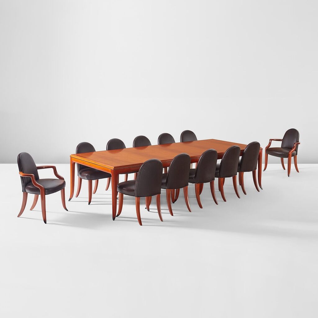 Table and twelve chairs