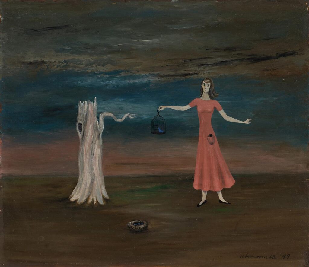 Untitled (Woman with Birdcage, Tree and Nest)