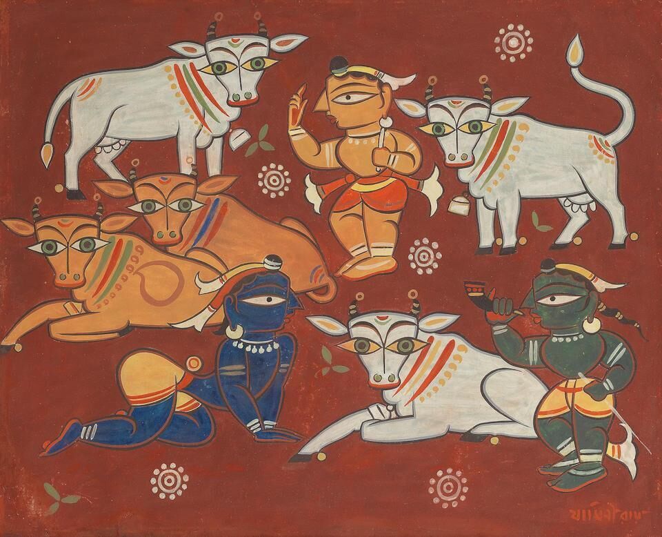 Untitled (Krishna and Cows)