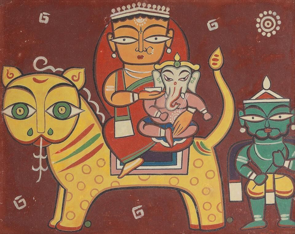 Untitled (Durga and Ganesha)