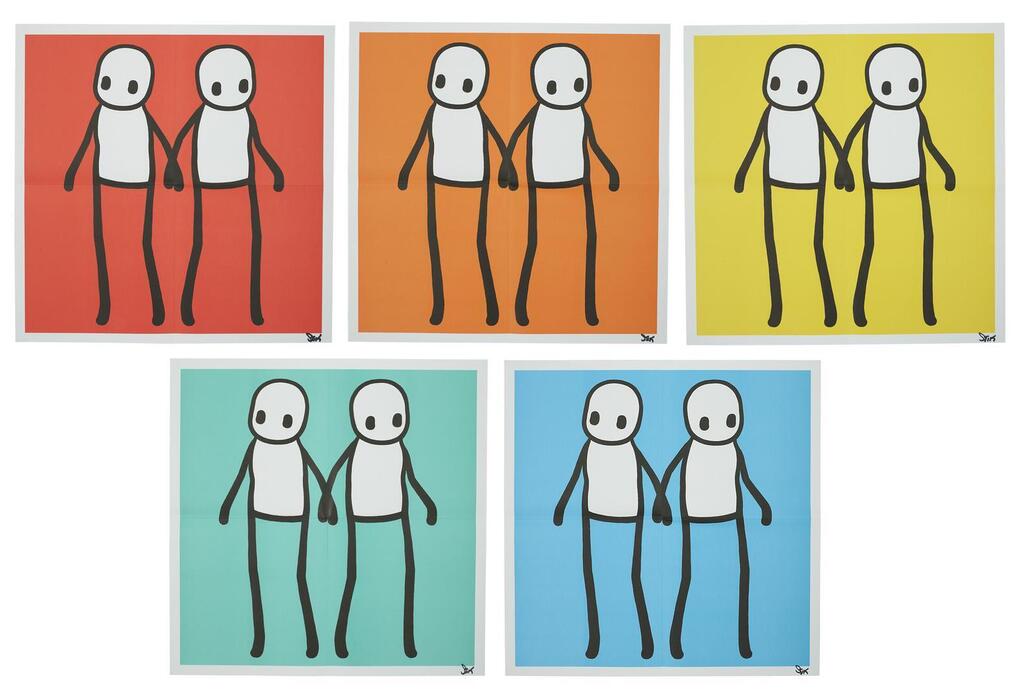Holding Hands (Red, Yellow, Orange, Blue & Teal)
