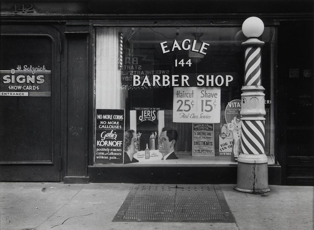 Barbershop Window, New York, from the Portfolio Anthology Film Archive
