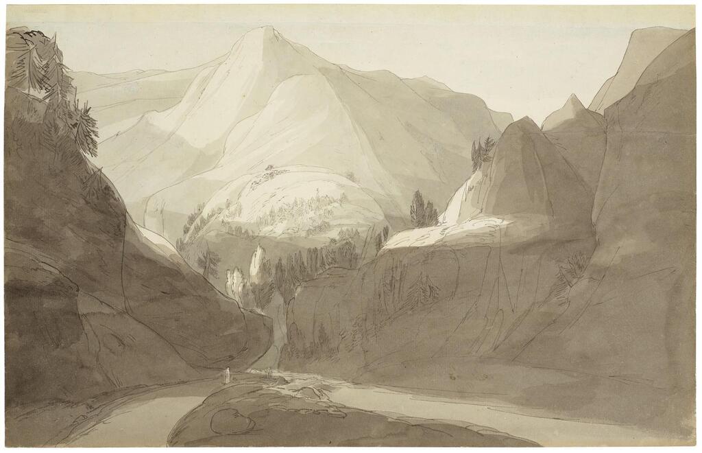 The source of the Rhine with Mount Splügen