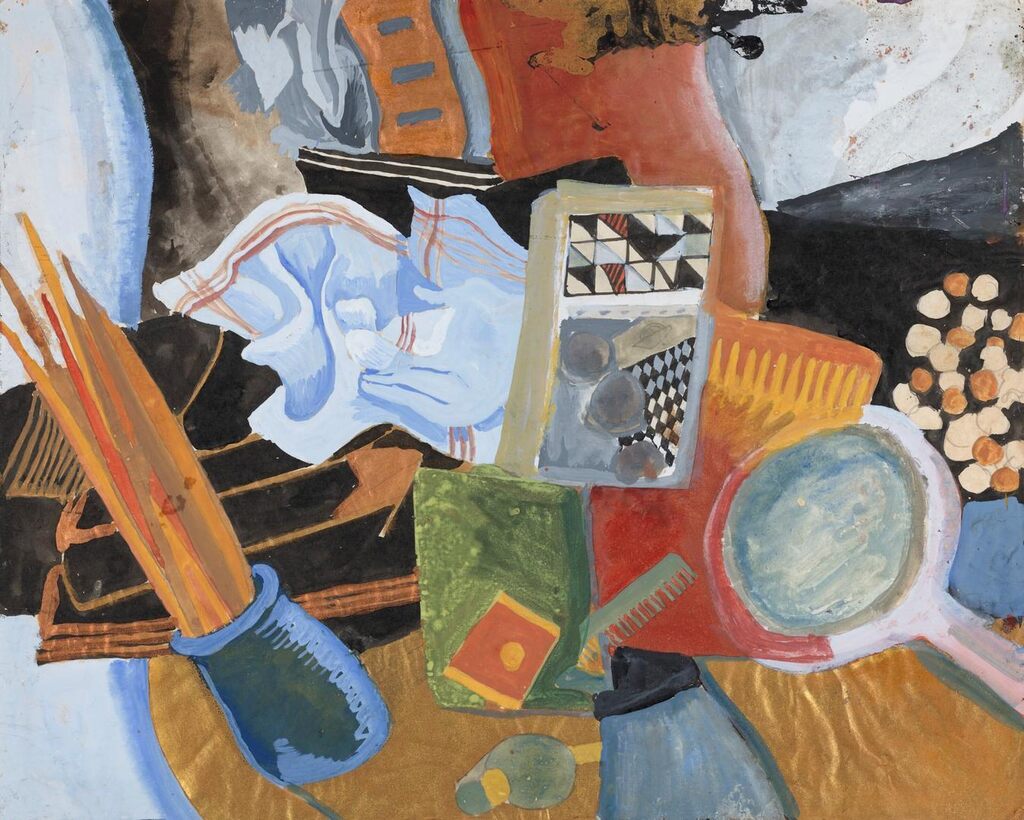 Still life with paint brushes