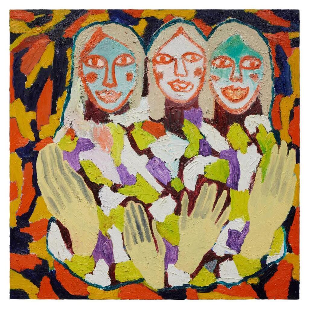 Three Heads with Flowers