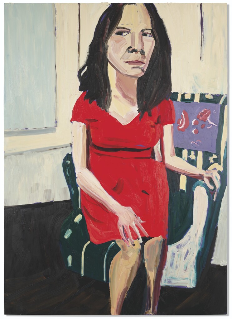 Night Self-Portrait in a Red Dress