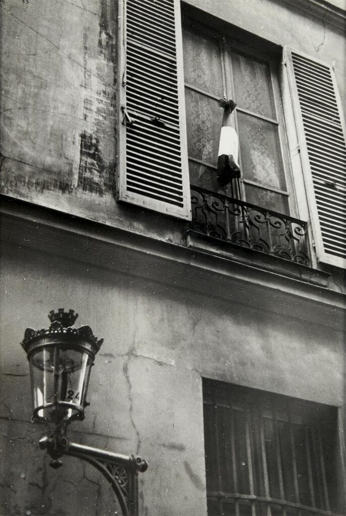 Window with Flag 'In Mourning' and Lamp