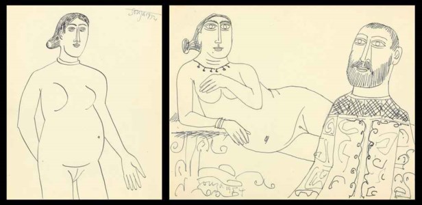 Untitled (Standing Nude); Untitled (Reclining Nude with Priest)