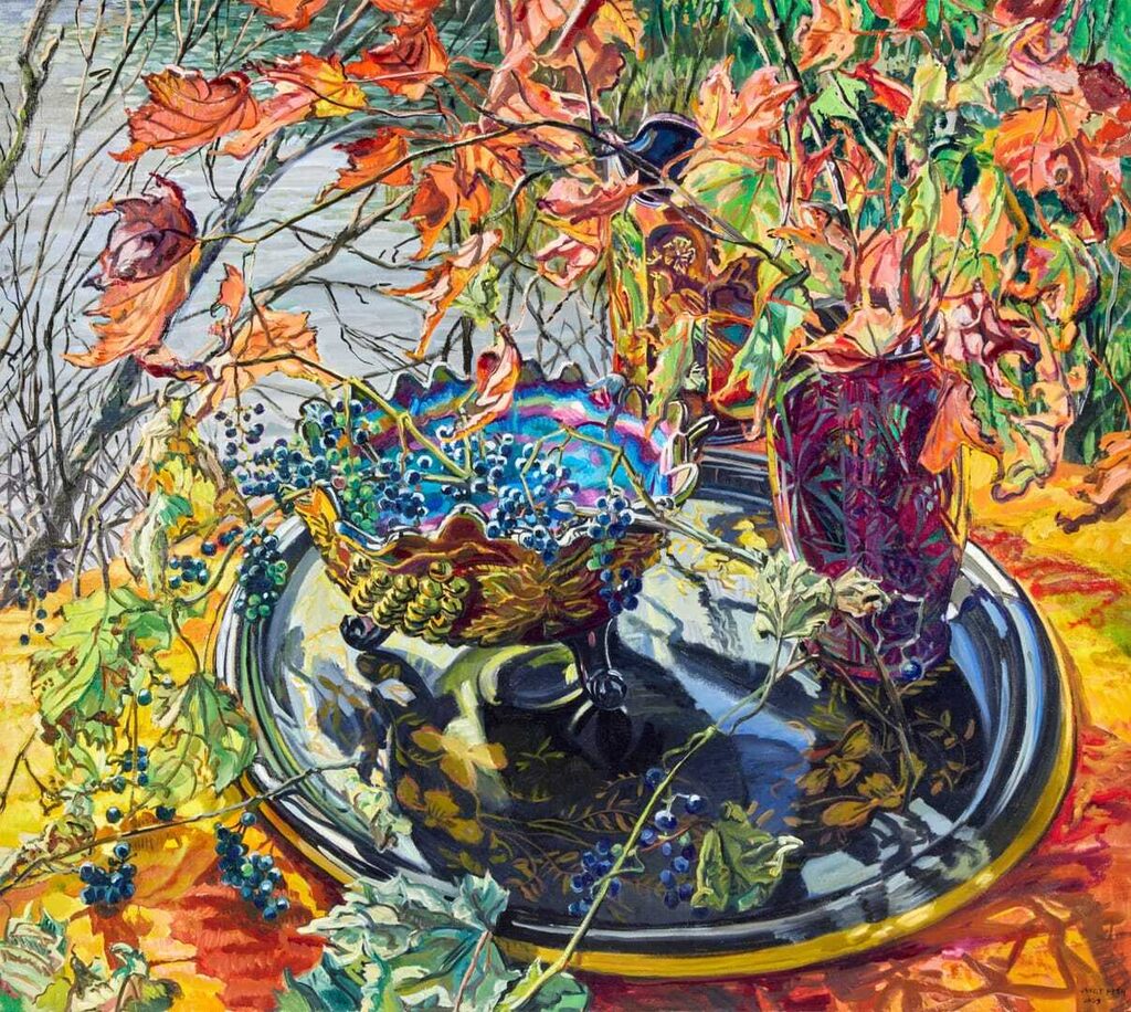 Grapes and Autumn Leaves