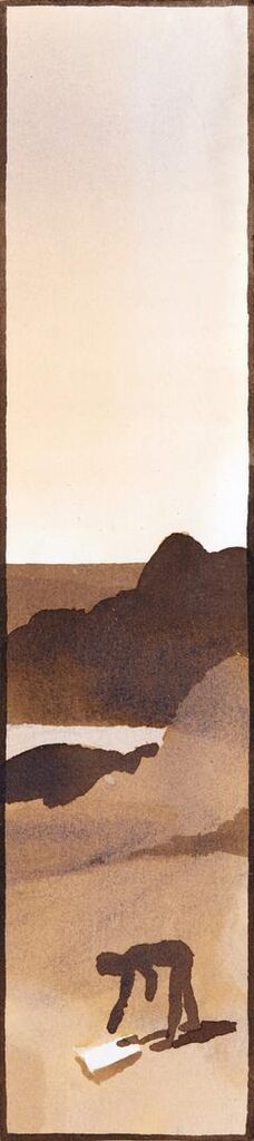 Sans titre (Strandlandschaft mit Figur)