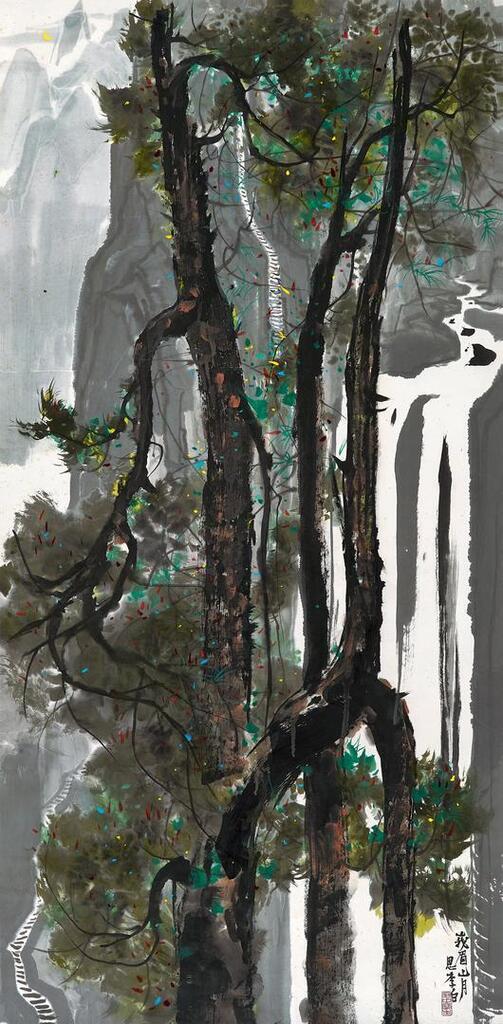 Wu Guanzhong, Moonscape At Mount Emei