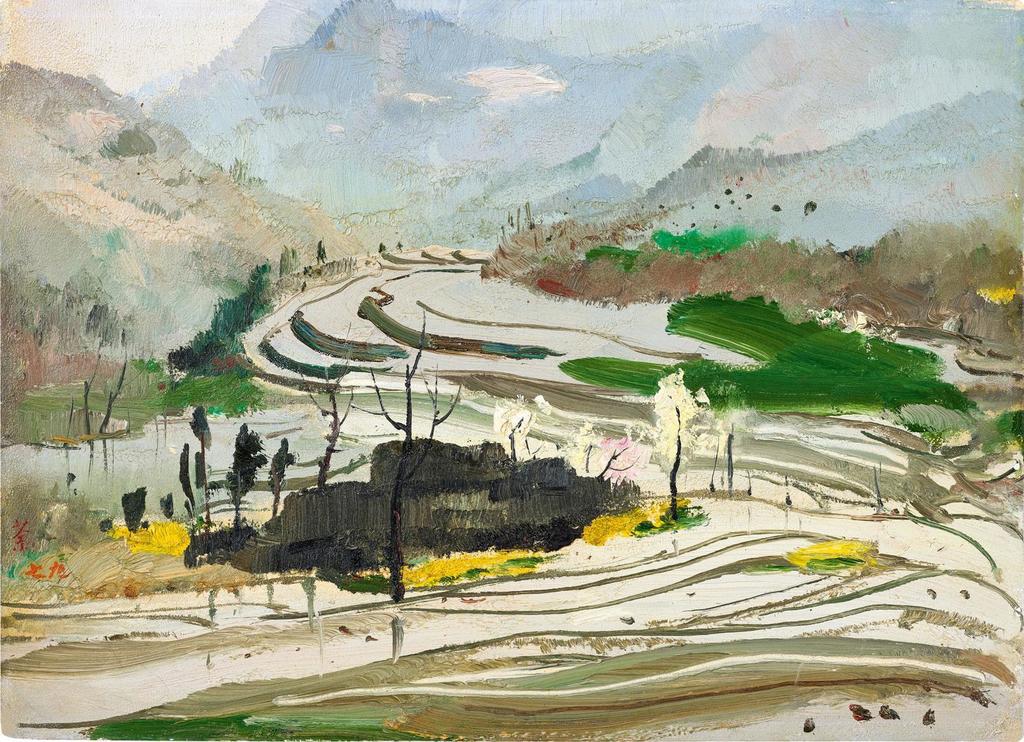 Wu Guanzhong, Rice paddies of Central Sichuan 蜀中水田