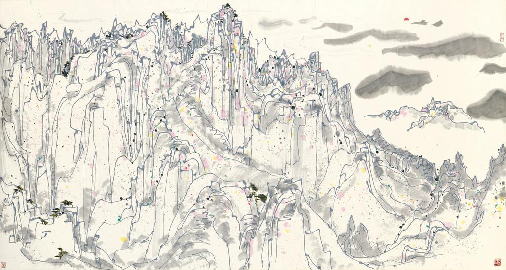 Wu Guanzhong, SUNRISE IN LOFTY MOUNTAINS