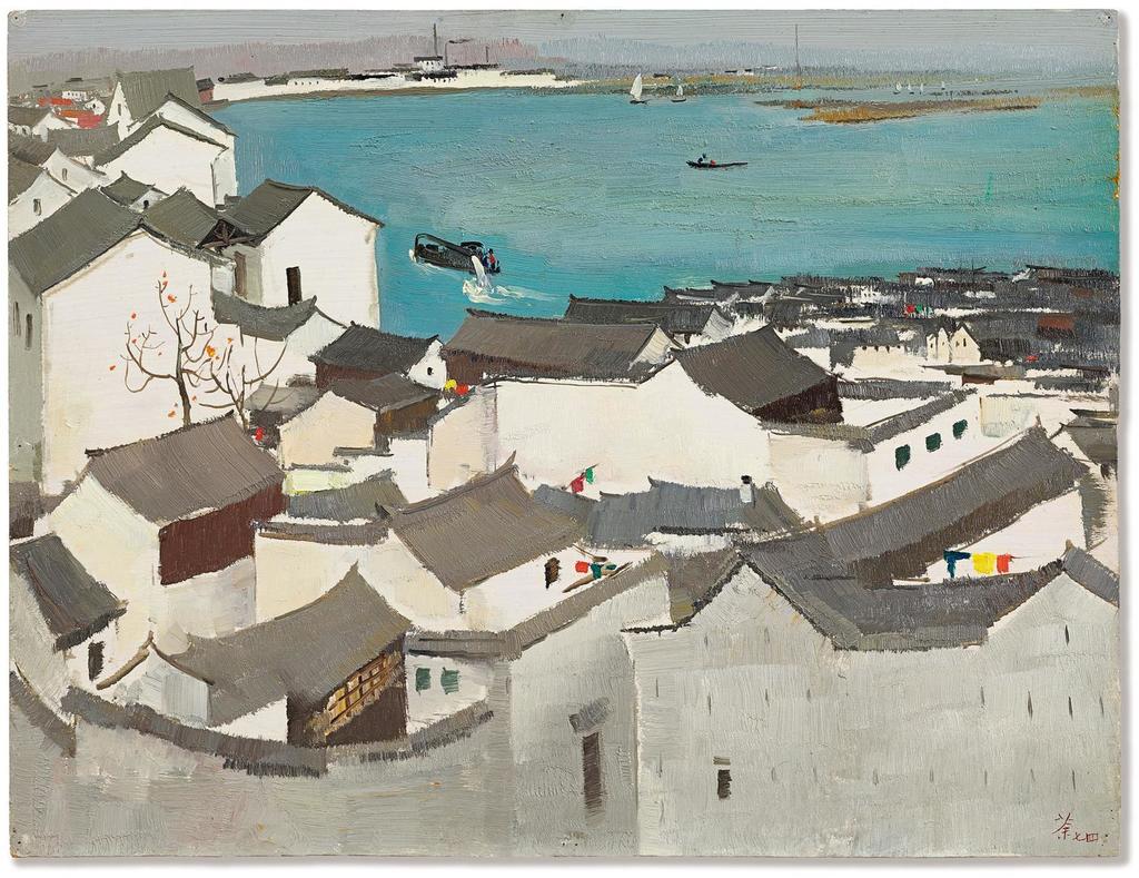 Wu Guanzhong, A LAKESIDE RURAL TOWN