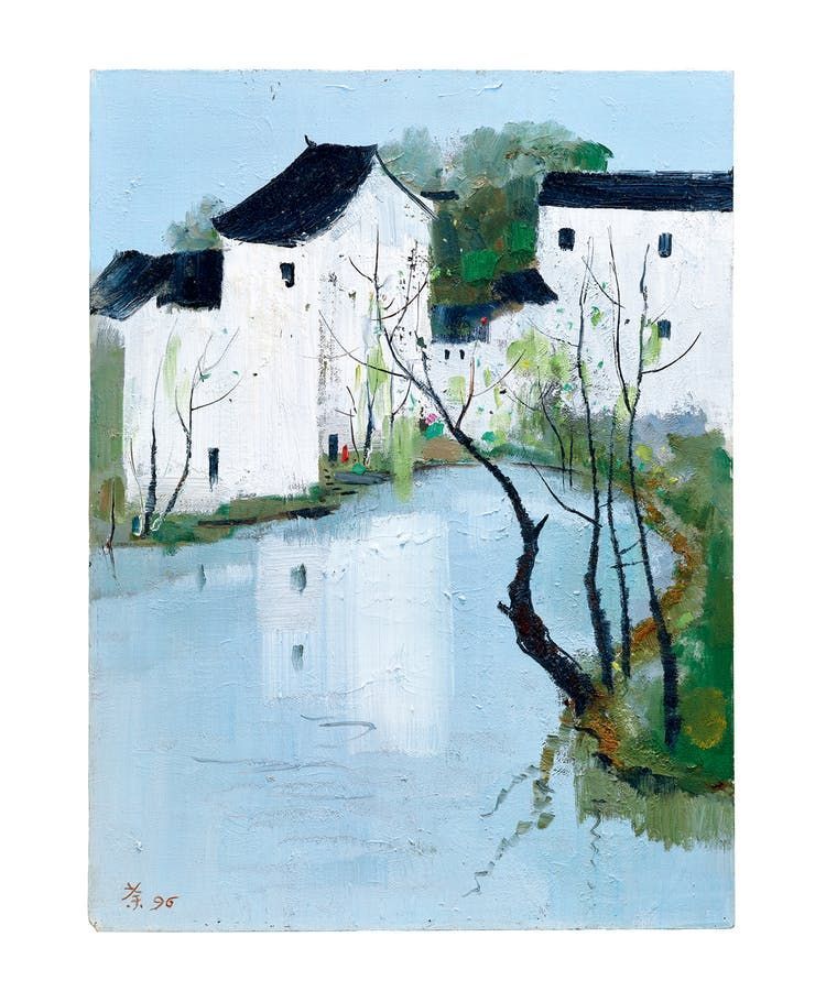 Wu Guanzhong, Pondside Households (Hometown)