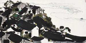 Wu Guanzhong, Houses by Wu Jiang River