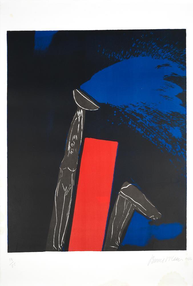 Blue Splash, Red Door; She Sleeps with a Jug; Untitled (Blue Pipe Smoker)
