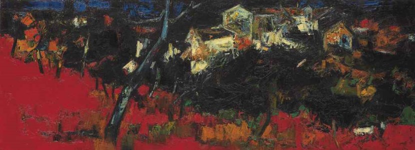 Syed Haider Raza, Untitled (Village)