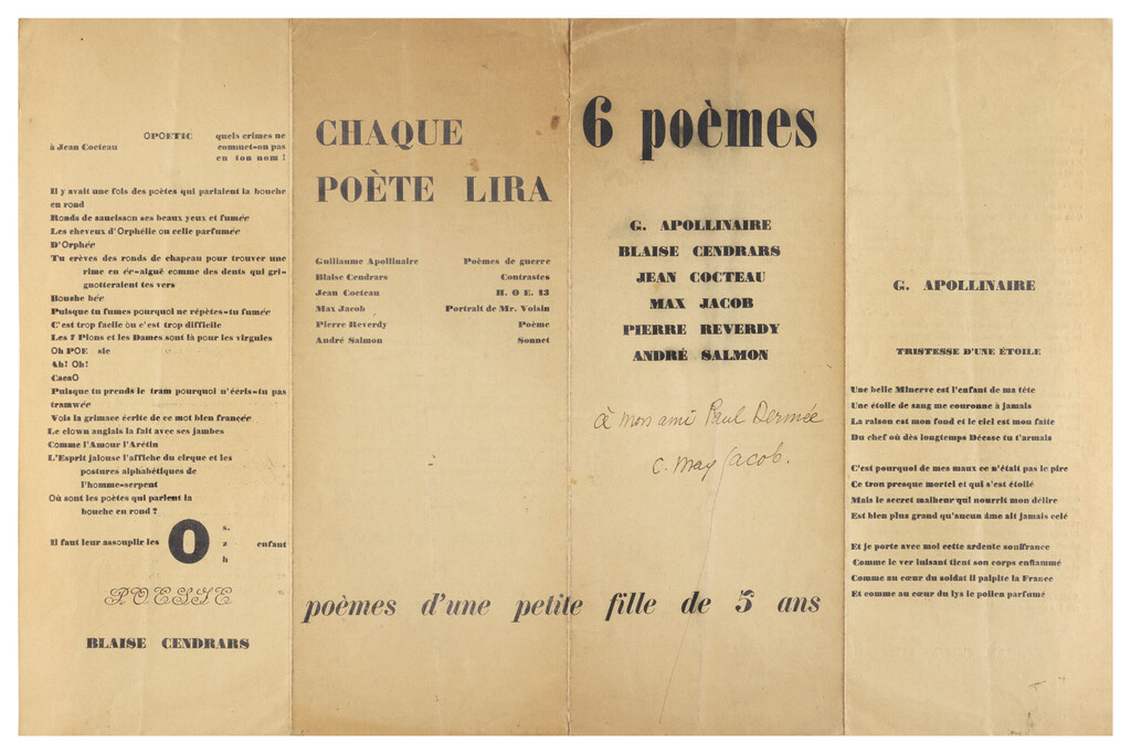 6 poèmes. S.l.n.d., [1917]