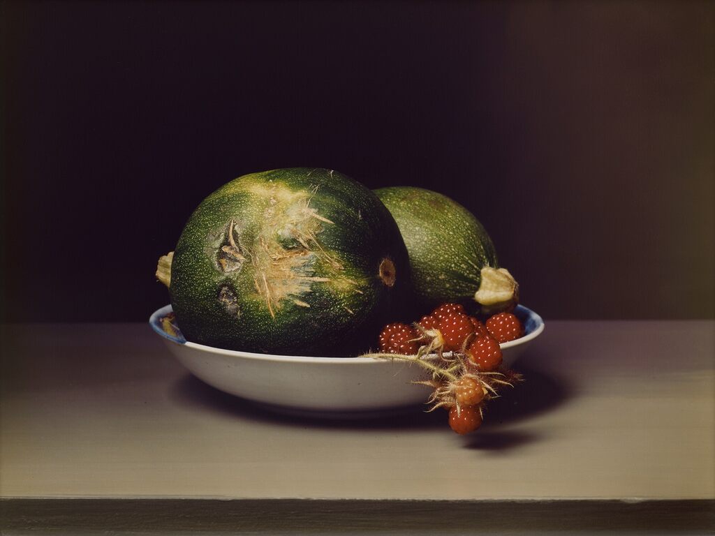 Early American, Still Life with Wild Raspberries